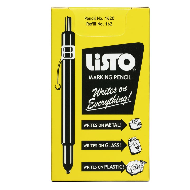 Listo Bundle of Listo 1620 Marking Pencil/Grease Pencils/China Marking Pencils/Wax Pencils - White, Box of 12 With 72 Refills With Bonus Magnetic Memo Clip - Image 5